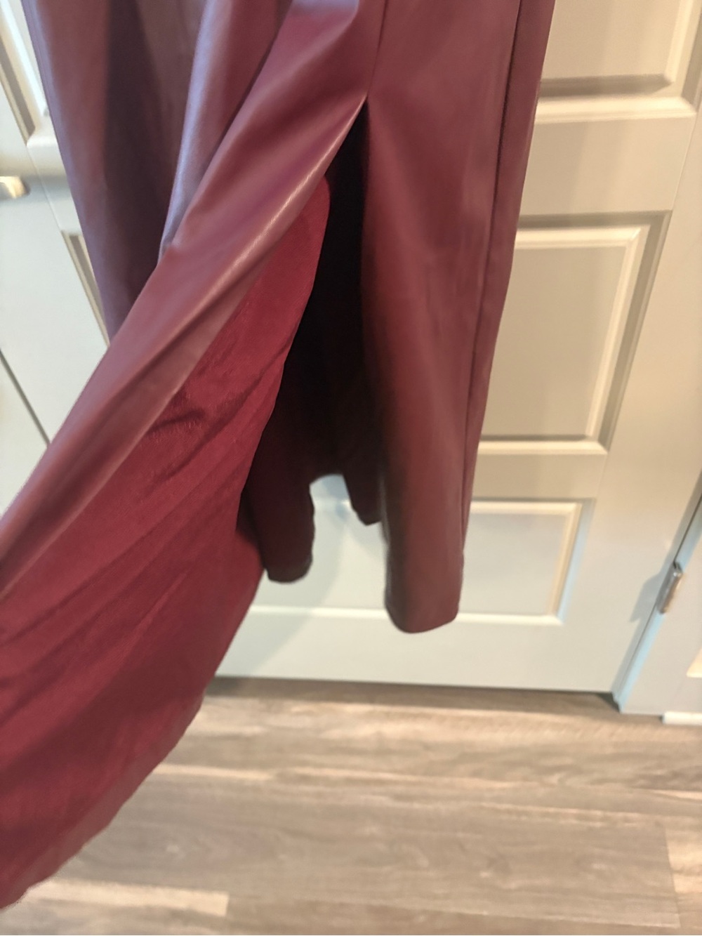 Jonathan Simkhai Toni Faux Leather Cutout Sleeveless Midi Dress in Mulberry Red - Picture 8 of 16